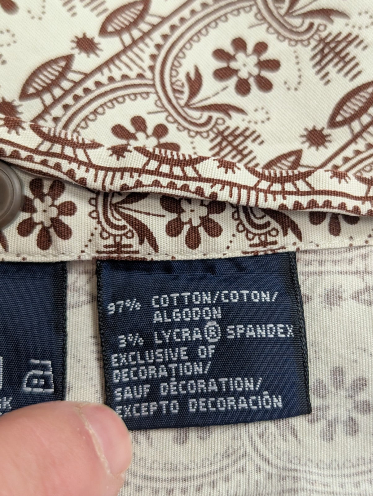 Chemise Tommy Hilfiger motifs fleurie marguerites taille M manches longues homme