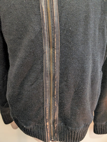 Blouson Schott NYC Vintage M Sherpa Cuir Laine USMC Style Harrington
