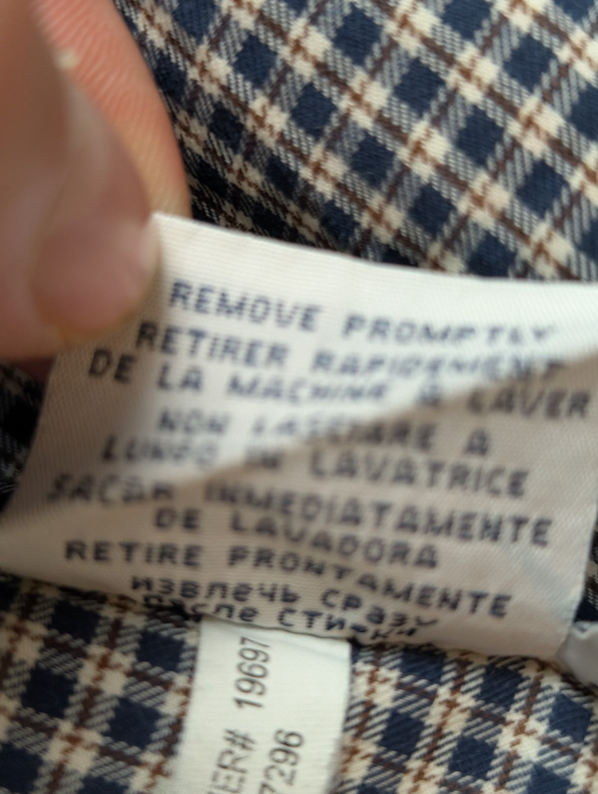 CHEMISE Polo Ralph Lauren Homme M Carreaux Bleu Marine Marron Logo Rouge