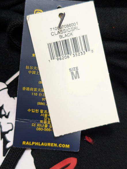 Sweat à Capuche Polo Ralph Lauren Homme Neuf avec Étiquette - T. M - Noir
