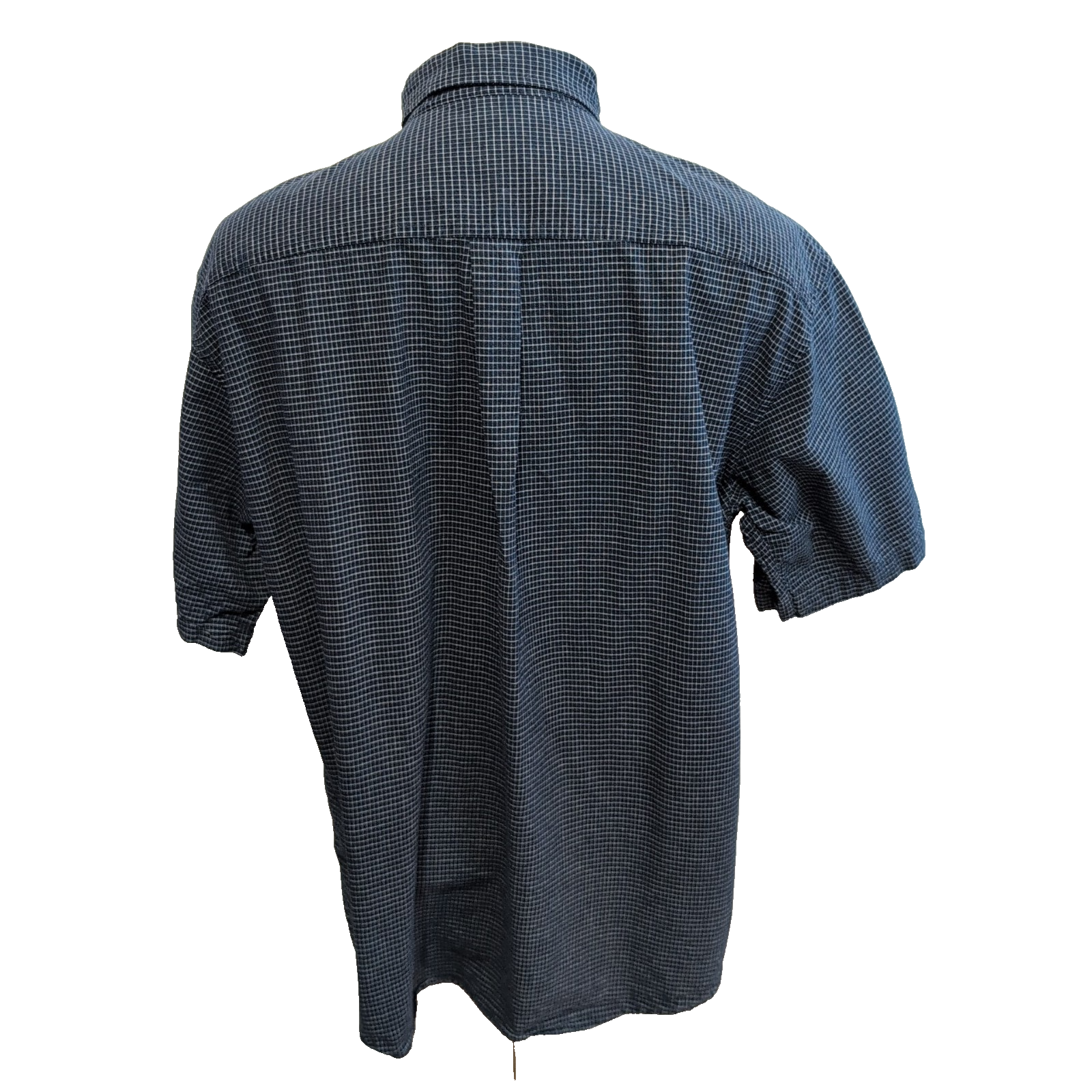 Chemise Dockers bleu marine à petits carreaux manches courtes taille XL