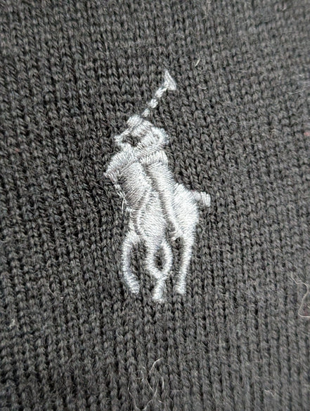 Pull Polo Ralph Lauren Laine Mérinos Noir Col Rond Taille S Logo Gris | 546WSR