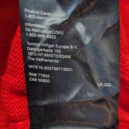 Pull TOMMY HILFIGER Bleu Marine Logo Géant Relief Taille M Coton Homme