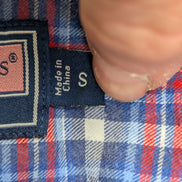 Chemise Flanelle VINEYARD VINES S Coton Bleu Rouge Logo Baleine |281S