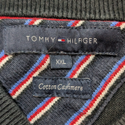 Pull Tommy Hilfiger Homme Col V Noir Coton et Cachemire - Taille XXL