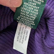 Pull LAUREN Ralph Lauren S violet 100% soie col à volants maille côtelée