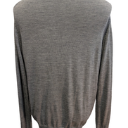 Pull Fred Perry Gris Clair Col V 100% Laine Mérinos Logo Bordeaux - Taille L
