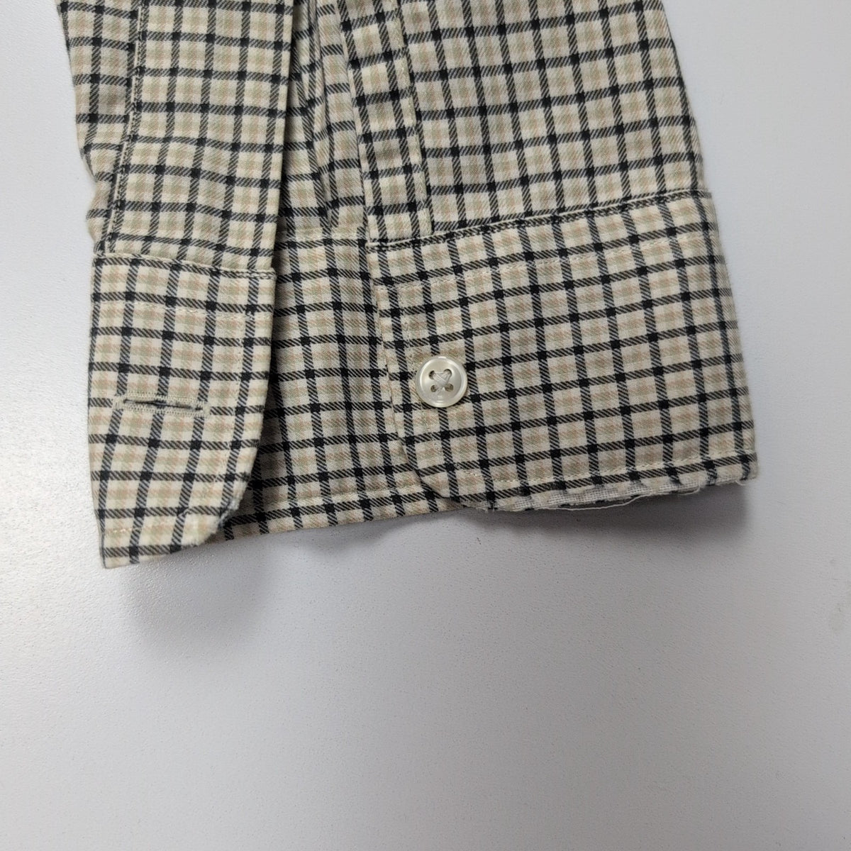 Chemise Ralph Lauren Blake M Flanelle Carreaux Crème Bleu Marine manches longues