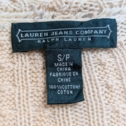 Gilet Lauren Ralph Lauren femme S beige coton torsadé dentelle cardigan