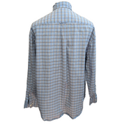 Chemise Nautica XL Bleu Clair Carreaux 100% Coton Logo Poche manches longues