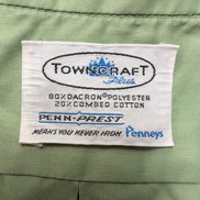 Chemise TOWNCRAFT Taille L Verte Col Pointe Permanent Press Vintage