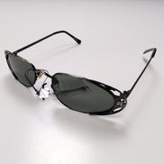 Lunettes de soleil Y2K Branche fine Acier Brossé Ovale
