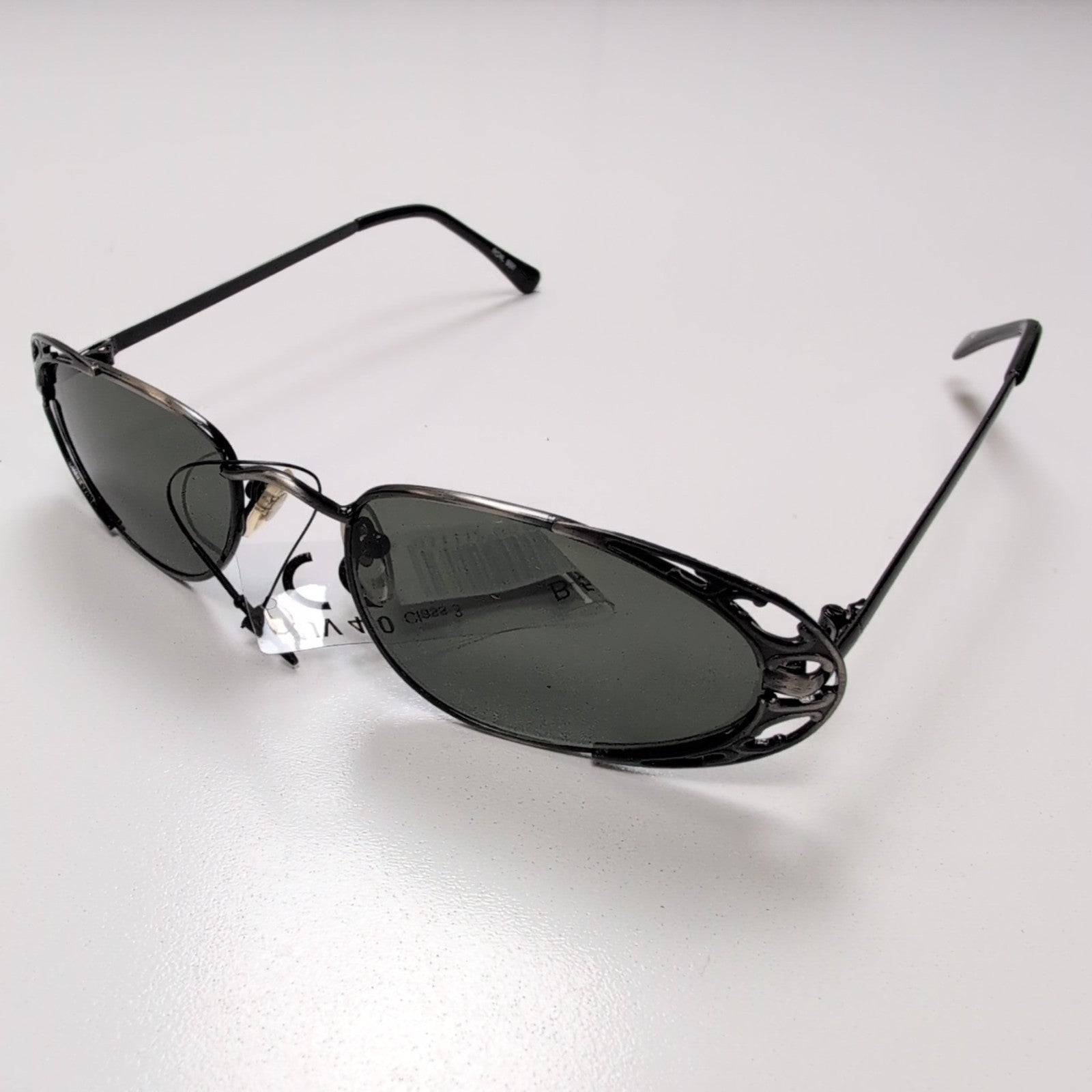 Lunettes de soleil Y2K Branche fine Acier Brossé Ovale