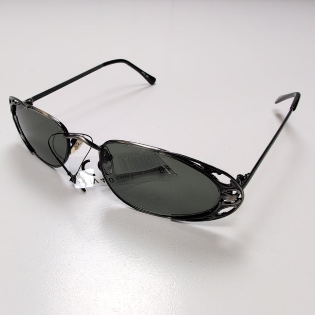 Lunettes de soleil Y2K Branche fine Acier Brossé Ovale