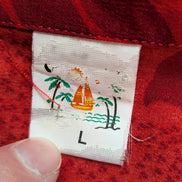 Chemise hawaïenne Terivoile rouge perroquet manches courtes taille L