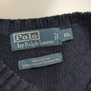 Pull POLO Ralph Lauren Maille Dense Bleu Marine Col Rond - Taille XL