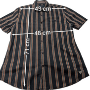 Chemise manches courtes Guess noir à rayures taille M #119msch