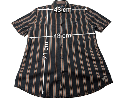 Chemise manches courtes Guess noir à rayures taille M #119msch