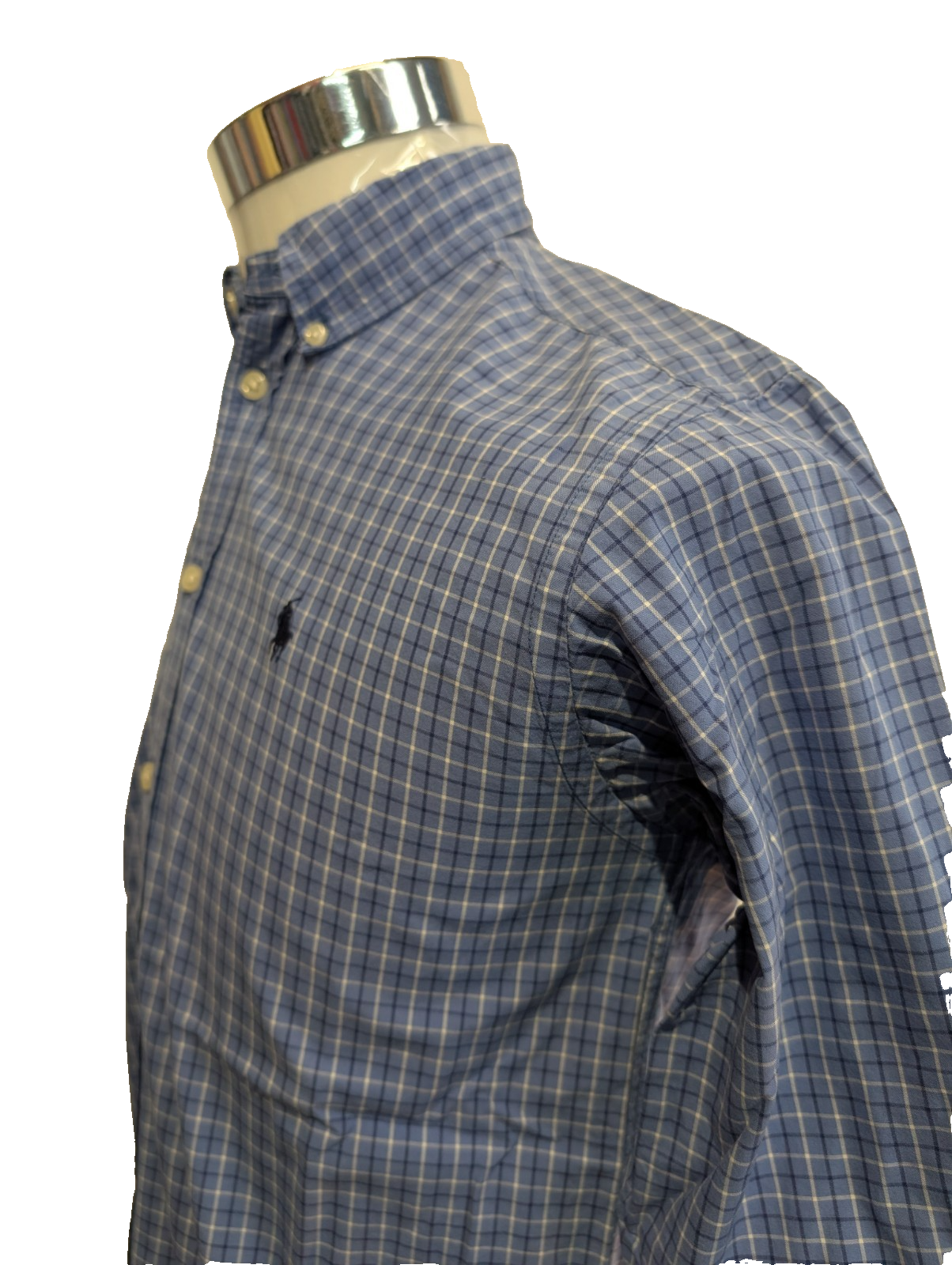 Chemise Polo Ralph Lauren Shirt Enfant XL 16 18 Ans Custom Fit Carreaux Bleu