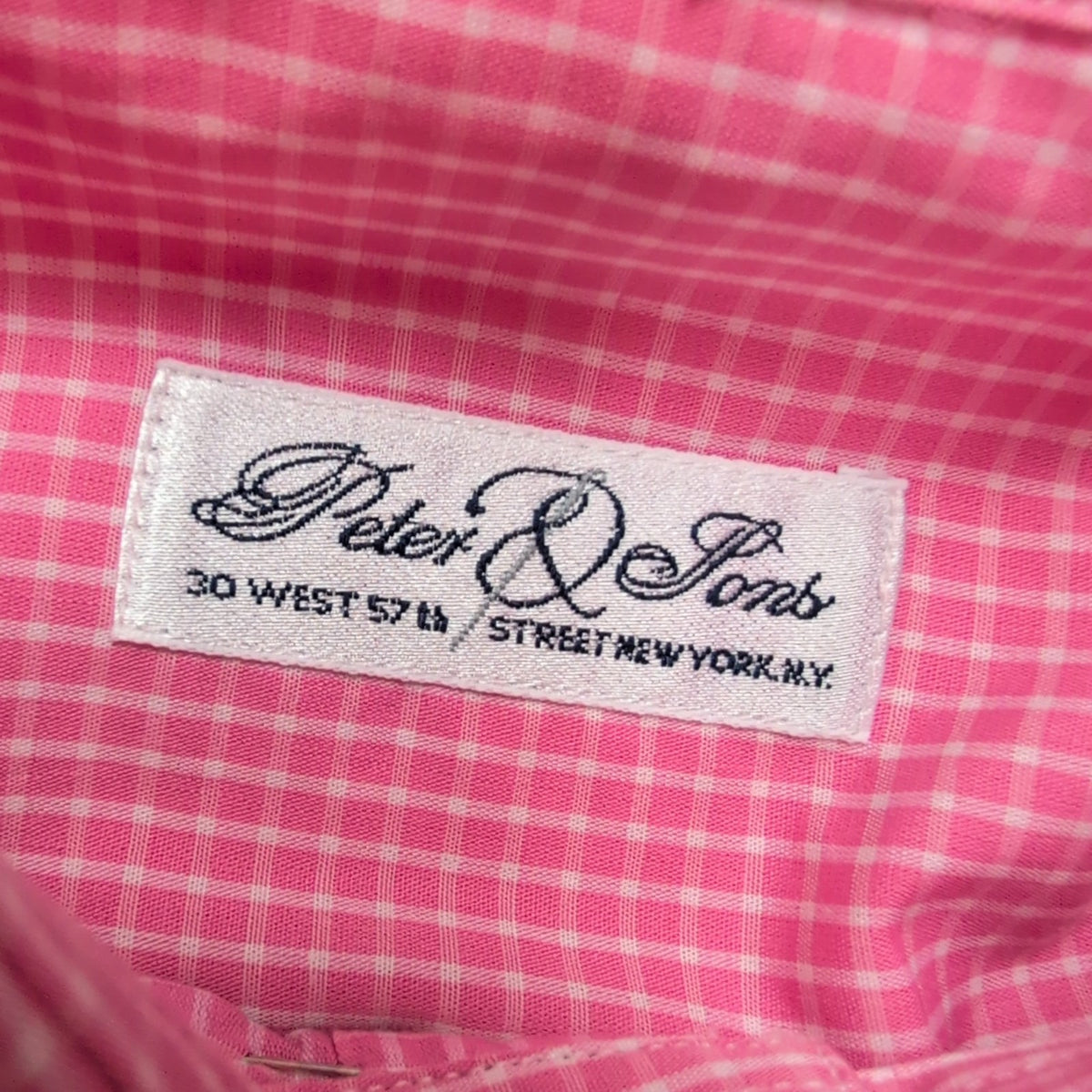 Chemise Peter & Sons New York L Rose Carreaux 100% Coton Neuve Sans Étiquette