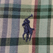 Chemise Polo Ralph Lauren Shirt Blake L XL Plaid Vert Bleu Beige Button Down