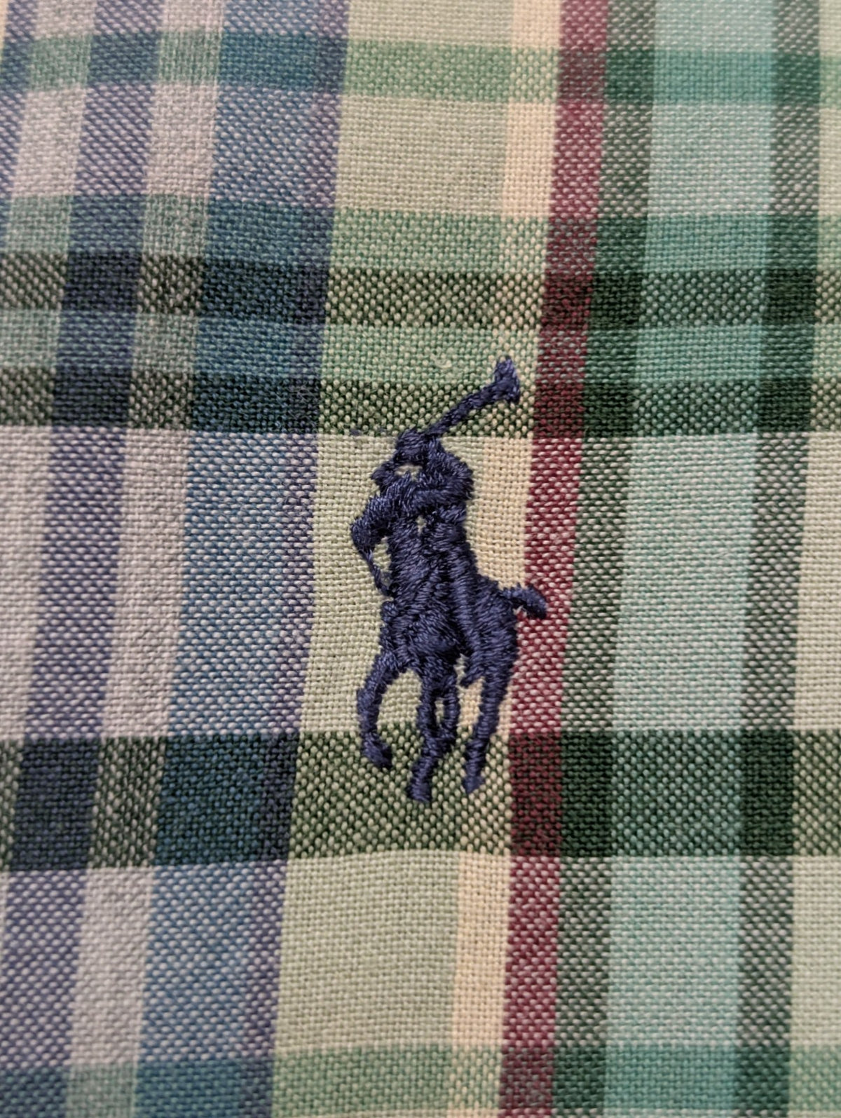 Chemise Polo Ralph Lauren Shirt Blake L XL Plaid Vert Bleu Beige Button Down