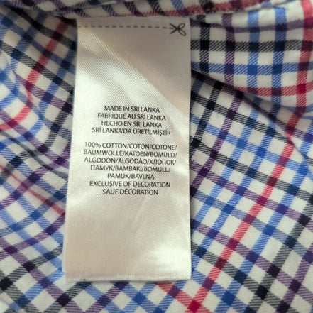 Chemise Ralph Lauren M Carreaux Bleu Rouge Logo Bleu Marine manches longues