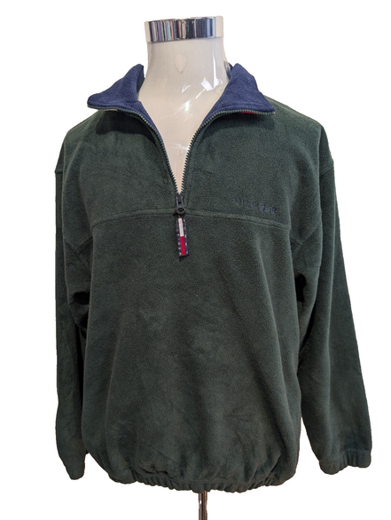 Sweat Polaire Épais Vintage Tommy Hilfiger Col Zip Vert Taille S | 537WSR