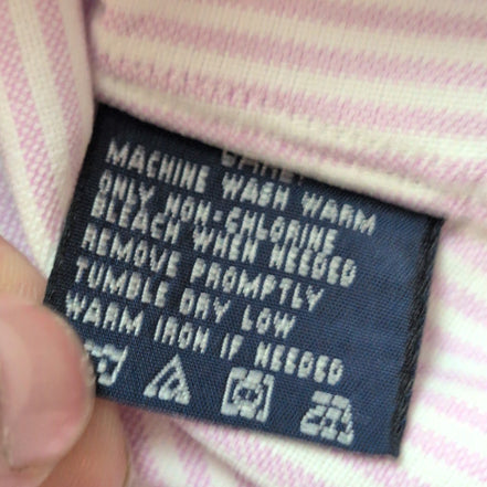 Chemise Ralph Lauren Femme M/L Slim Fit Rose Rayures Oxford 100% Coton