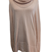 Pull Calvin Klein Vintage femme Grand Col Roulé Rose Saumon - Taille L