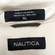 Chemise Hawaïenne Nautica XL Rayonne Palmier Beige manches courtes