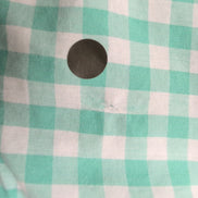 Chemise Ralph Lauren XL Verte Carreaux Logo Rose Manches Courtes Fendues