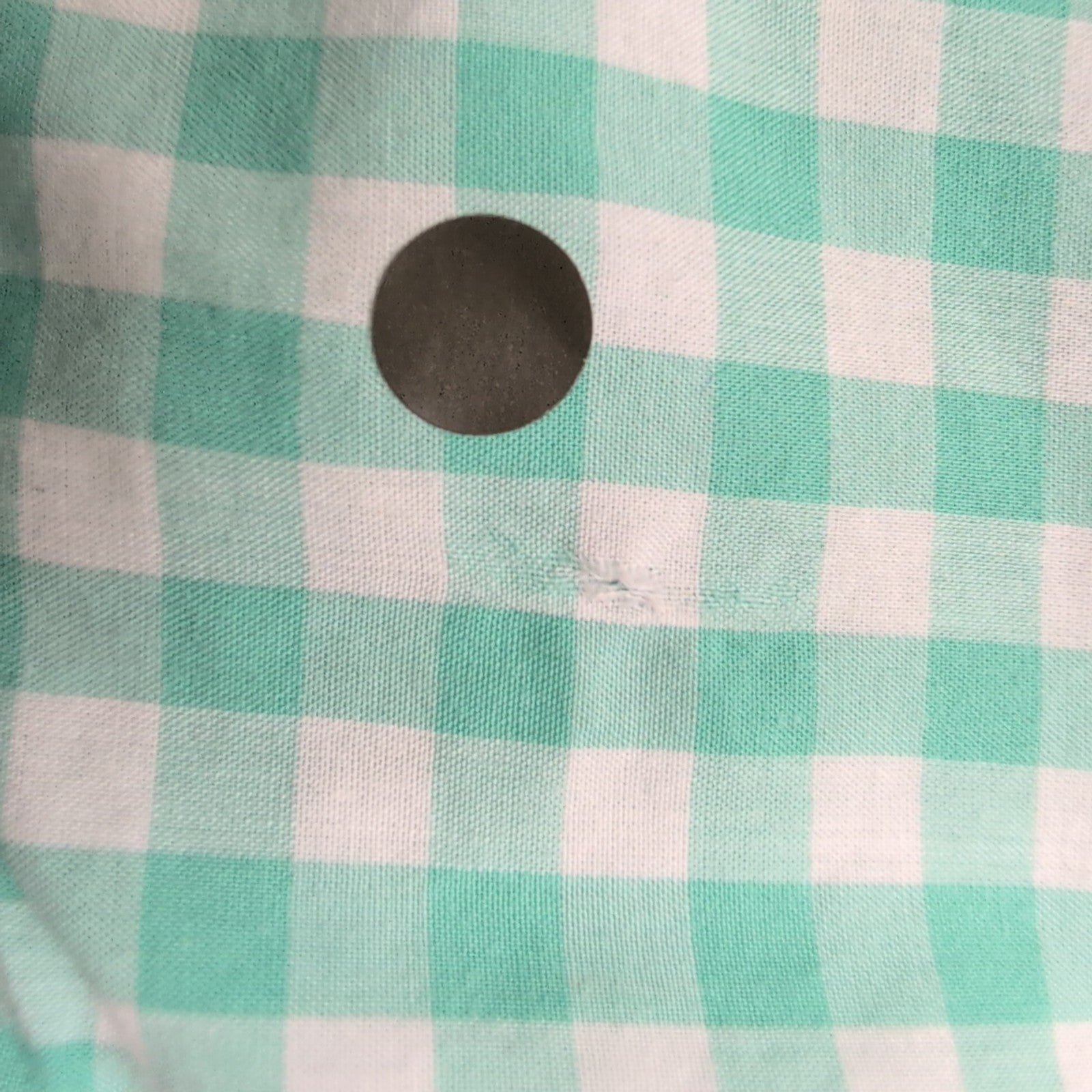 Chemise Ralph Lauren XL Verte Carreaux Logo Rose Manches Courtes Fendues