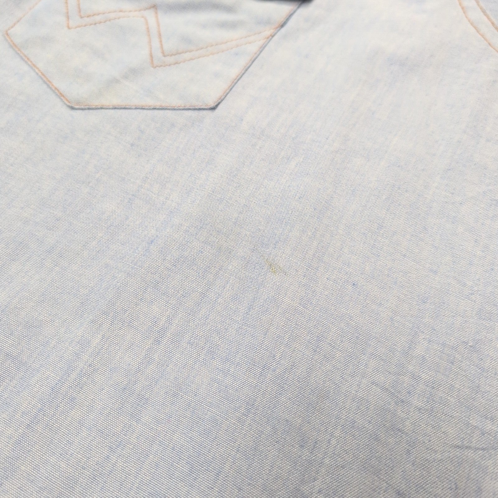 Chemise Wrangler cowboy western bleu uni manches courtes taille XXL 2 poches