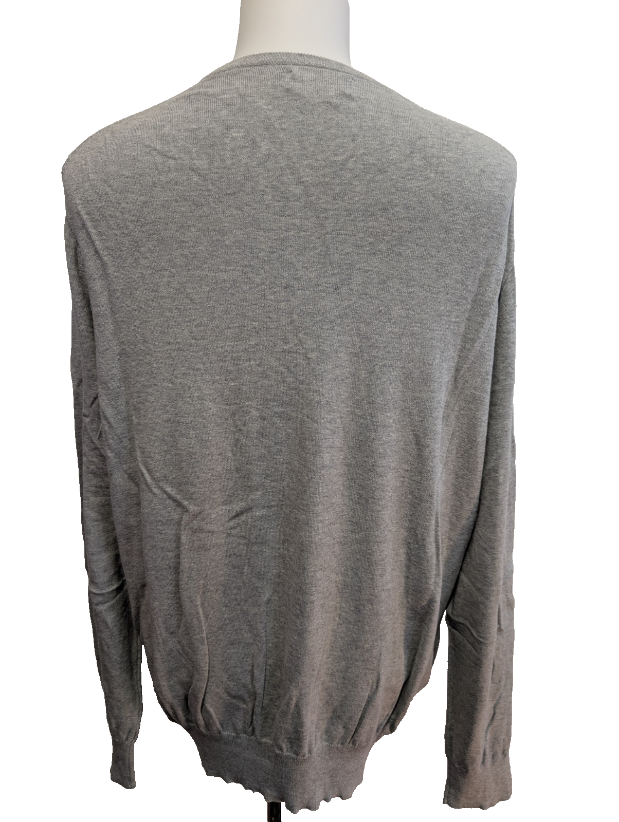 Pull POLO RALPH LAUREN Homme XL Gris Foncé Col V Logo Ton sur Ton Excellent État