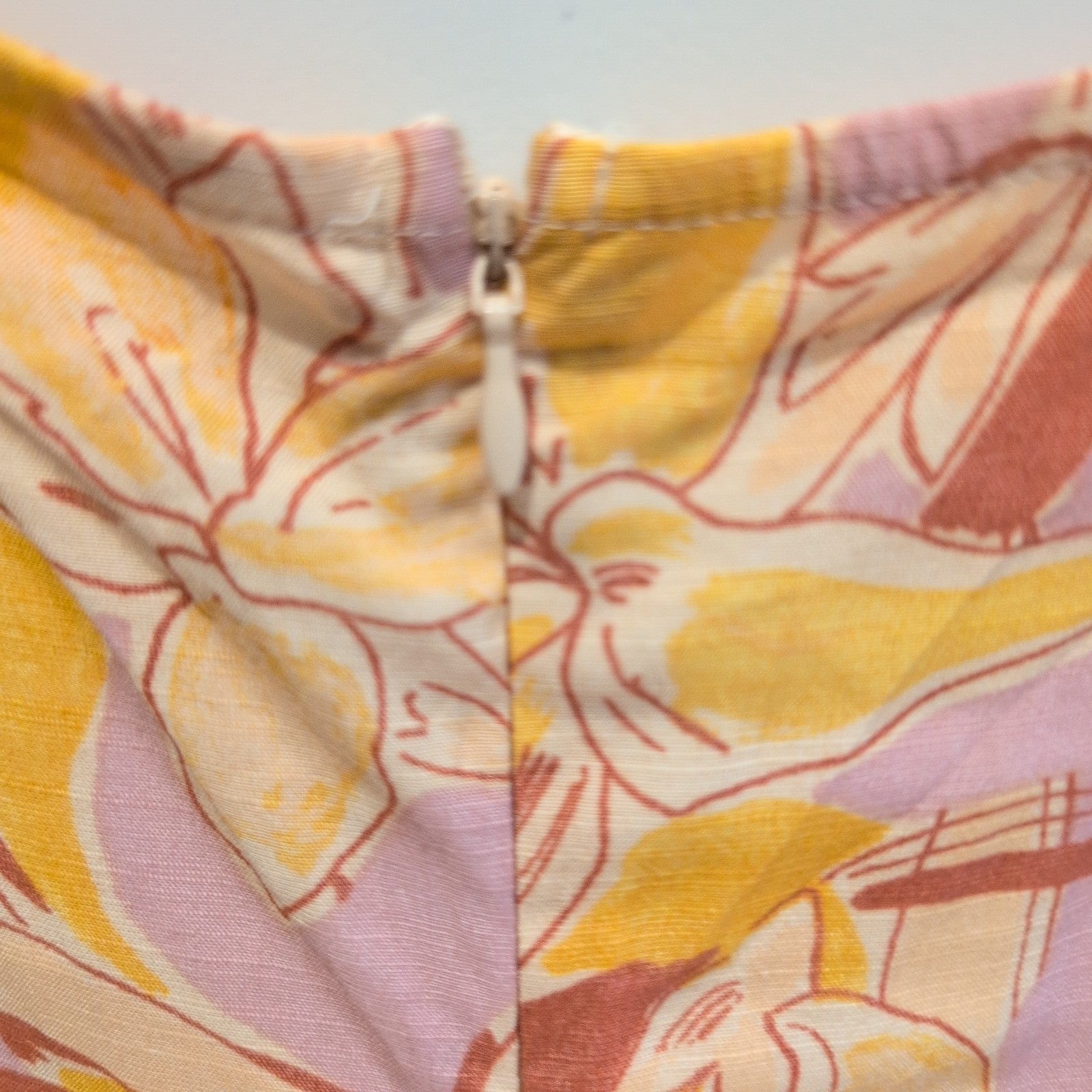 Robe d'Été Fleurie Taille M Rayonne Bretelles Réglables Rose Jaune