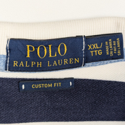 Polo rugby manches courtes Polo Ralph Lauren XXL rayures marine blanc Custom Fit
