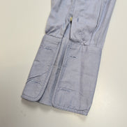 Chemise Nautica XXL 17.5 Bleu Uni 100% Coton Hong Kong poignets mousquetaires