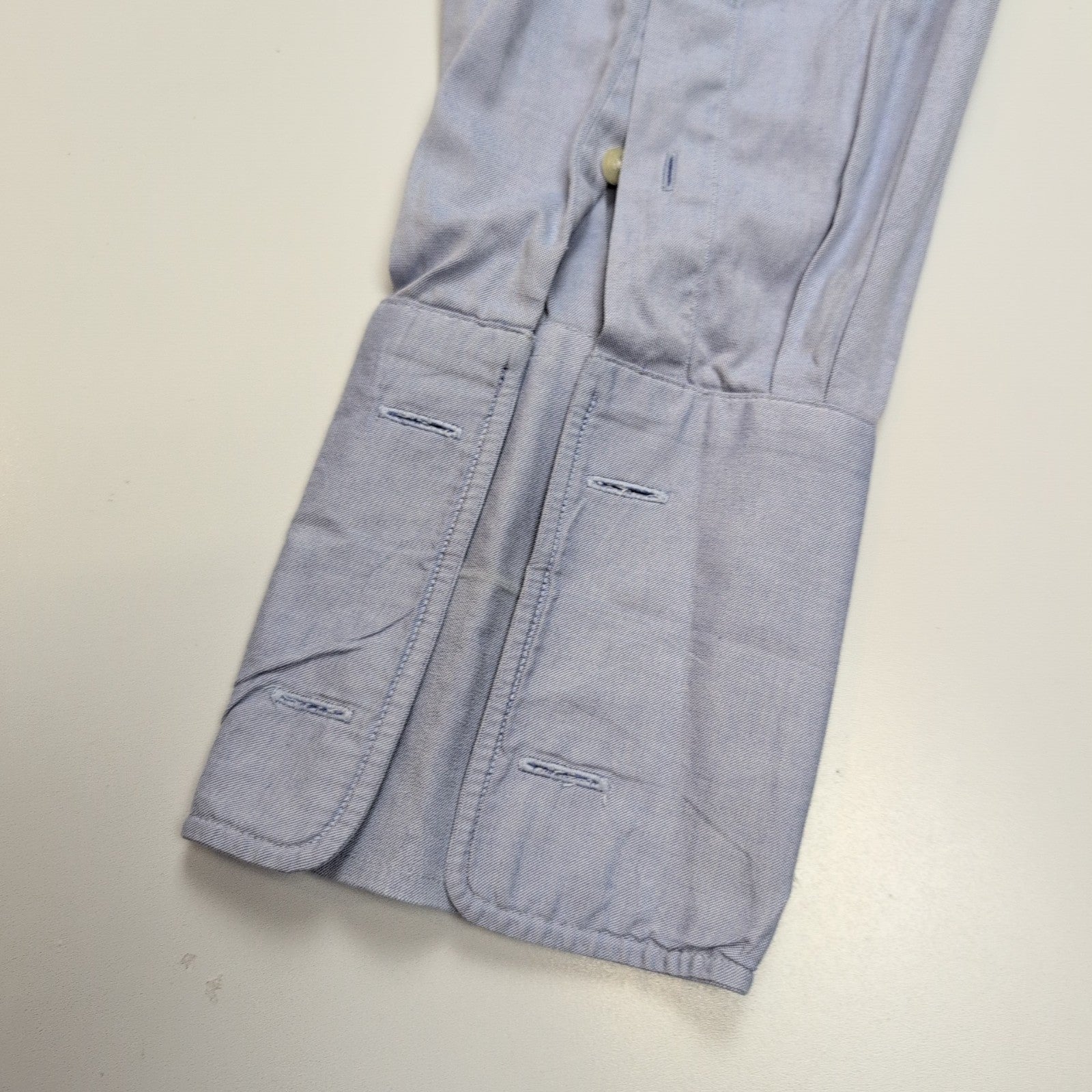 Chemise Nautica XXL 17.5 Bleu Uni 100% Coton Hong Kong poignets mousquetaires