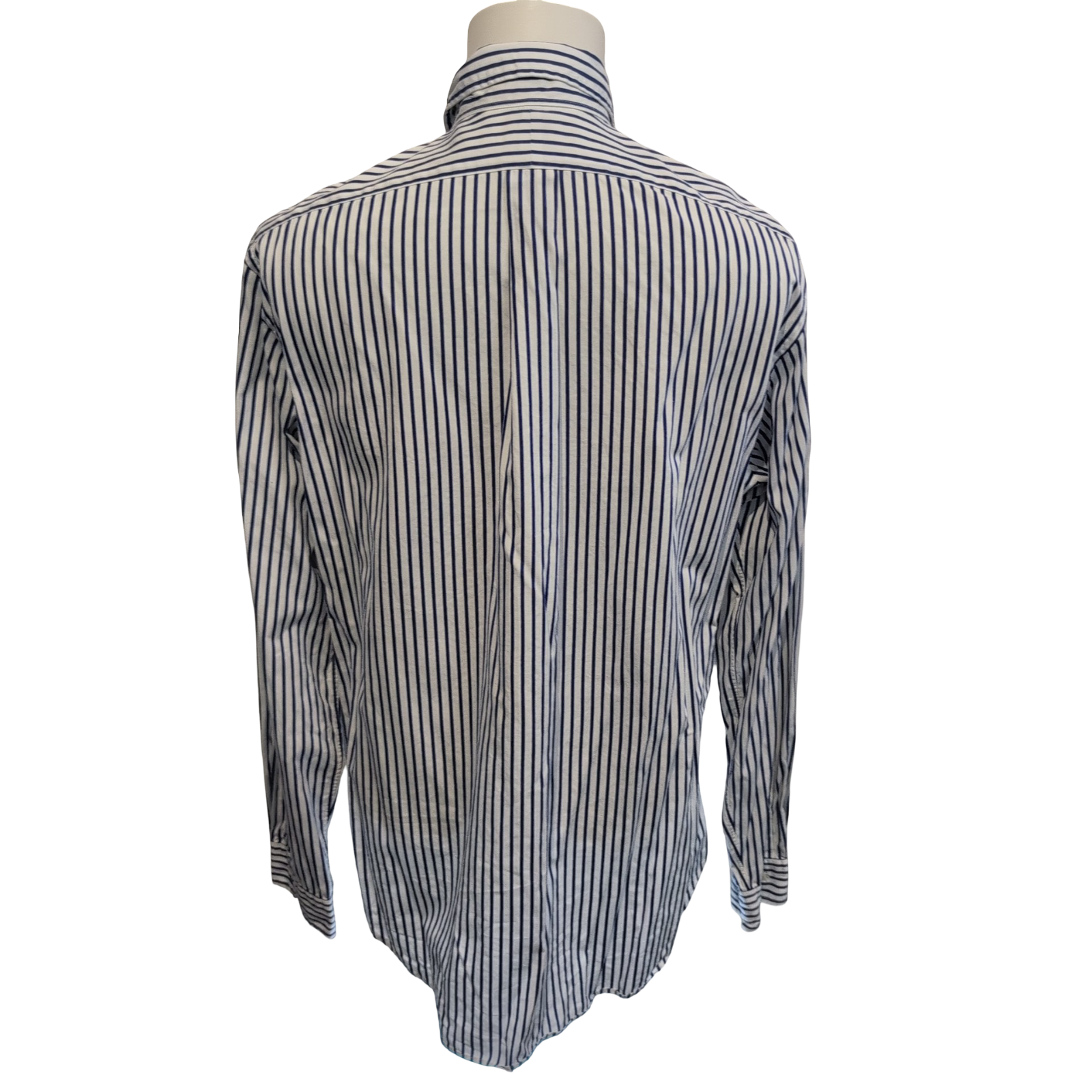 Chemise Ralph Lauren L Classic Fit Bleue Rayures Made in Hong Kong Sans Logo