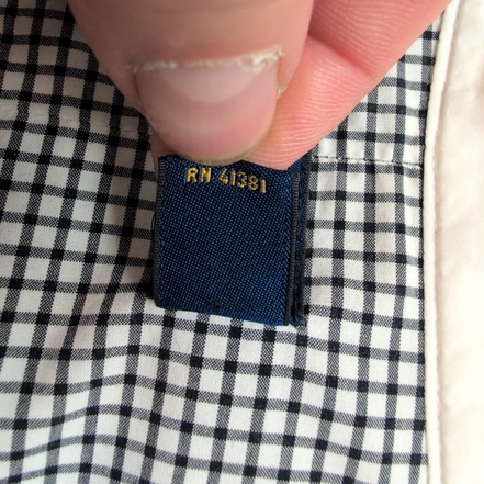 Chemise Polo Ralph Lauren XL Carreaux Noir Col Blanc Sans Logo manches longues