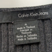 Pull Calvin Klein Femme Noir Col V Coupe Longue Évasée - Taille M