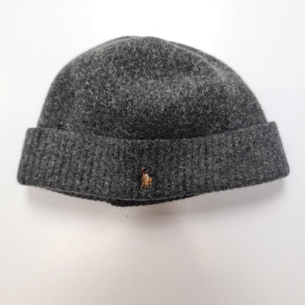 Bonnet Polo Ralph Lauren gris 100% laine mérinos logo brodé petite taille