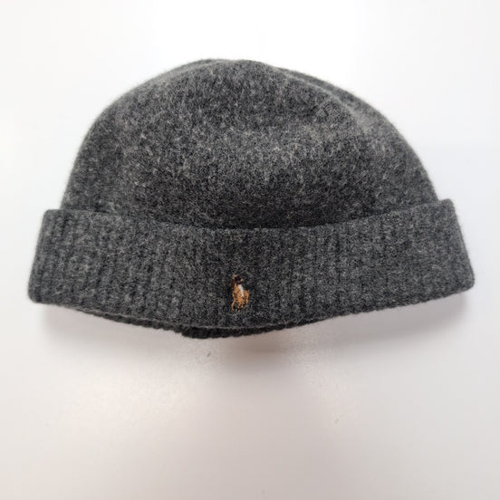 Bonnet Polo Ralph Lauren gris 100% laine mérinos logo brodé petite taille