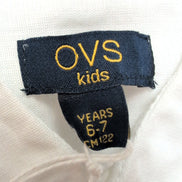 Chemise OVS 6/7 Ans Neuve Étiquette Blanche Coton Lin Coupe Ajustée