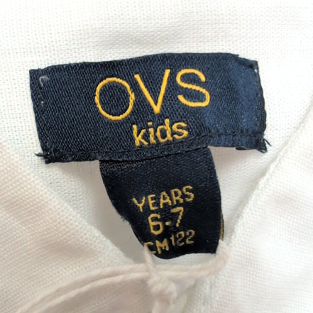 Chemise OVS 6/7 Ans Neuve Étiquette Blanche Coton Lin Coupe Ajustée
