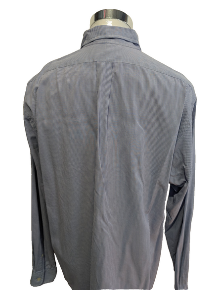 Chemise Polo Ralph Lauren Shirt Blake L XL Vichy Bleu Logo Noir Button Down