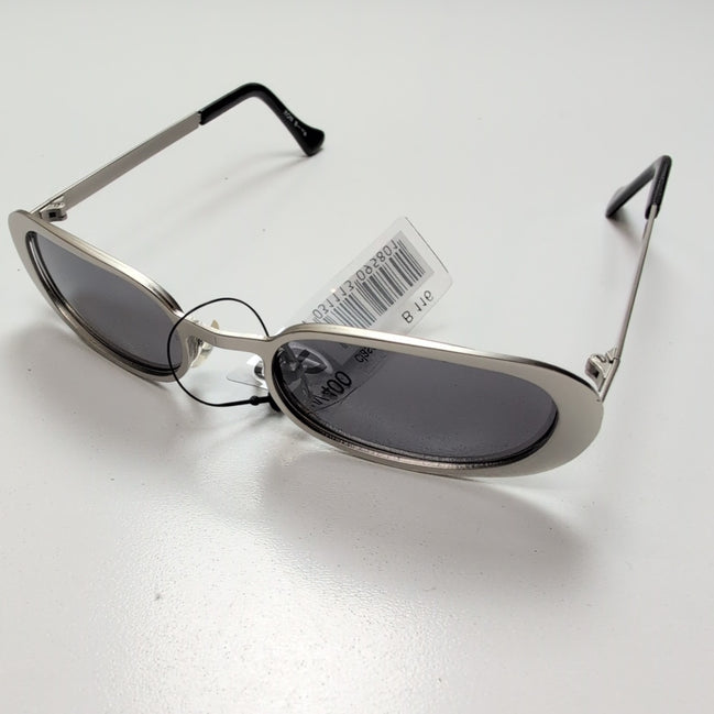 Lunettes de soleil Y2K Branche semi large Métal Gris Ovale Rétro