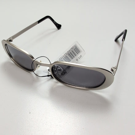 Lunettes de soleil Y2K Branche semi large Métal Gris Ovale Rétro