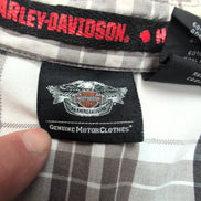 Chemise Harley-Davidson XL marron carreaux flammes 2 poches manches courtes